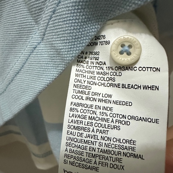 246 Timberland | EUC Blue & White Striped Polo Shirt (Size M) - Picture 6 of 15